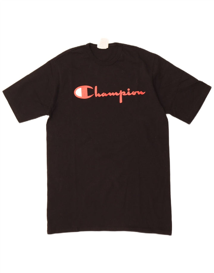 Champion Camiseta gráfica para hombre Top grande de algodón negro