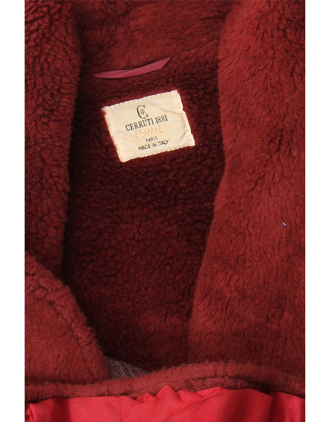 Cerruti 1881 Abrigo para mujer UK 44 Medium Borgoña Check