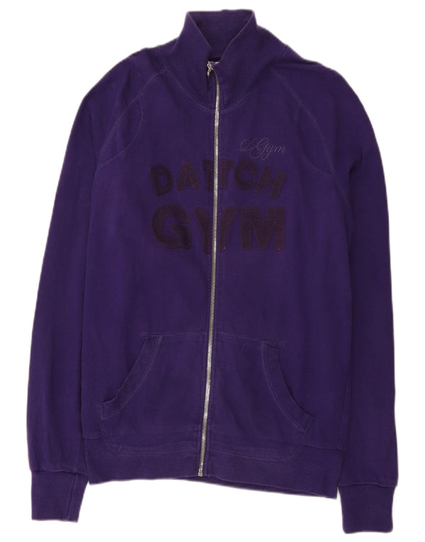 Datch Mens Graphic Chándal Top Chaqueta Grande Algodón Púrpura