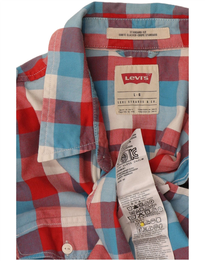 Levi's Camisa de corte estándar para hombre de algodón a cuadros multicolores grandes