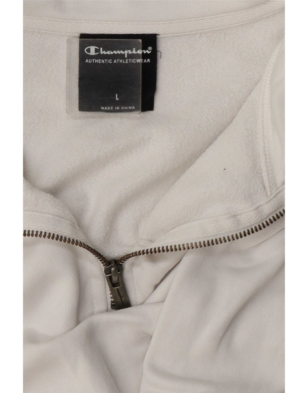 Champion Sudadera Con Cremallera Y Cuello Para Hombre Jersey Grande De Algodón Blanco