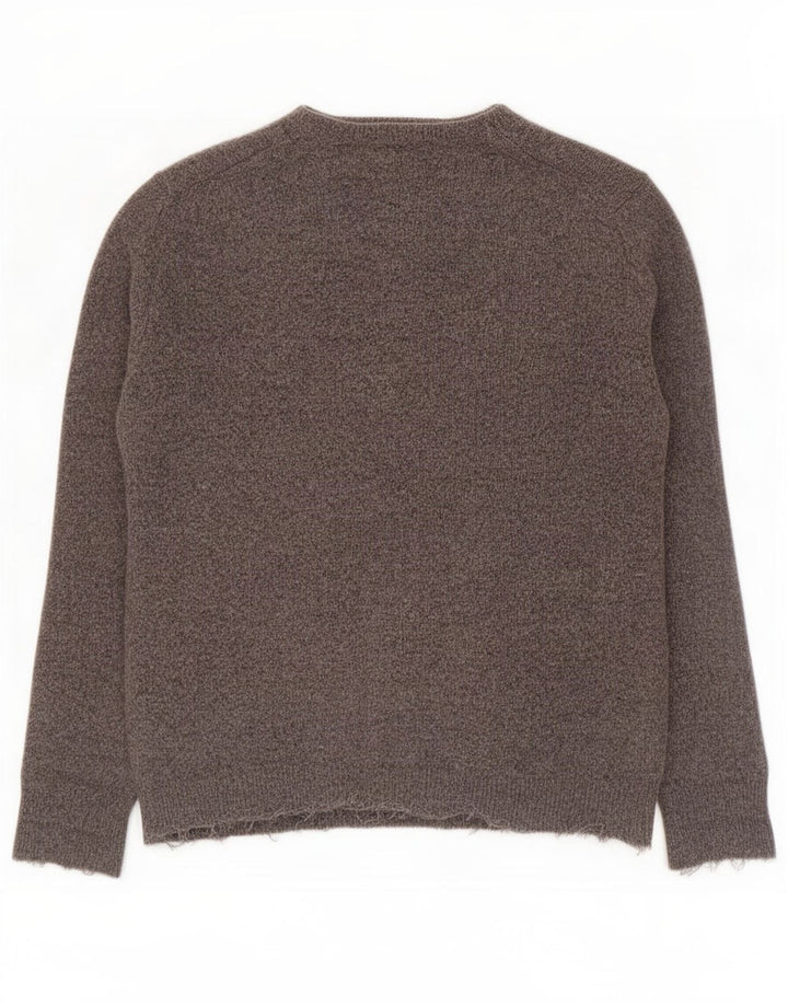 Jersey Barbour Hombre Con Cuello Redondo De Lana Moteada Gris Medio