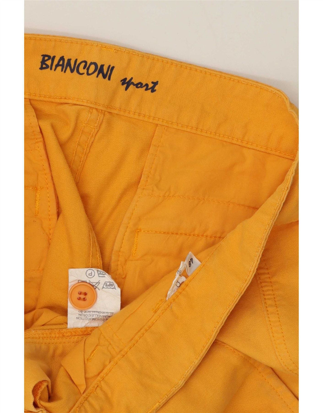 Vintage Mens Cargo Shorts IT 48 Medio W34 Algodón Amarillo