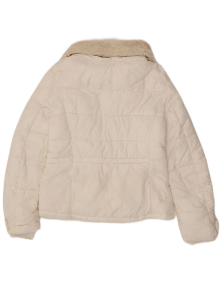 Zara Mujer Chaqueta Acolchada UK 6 XS Blanco Poliamida