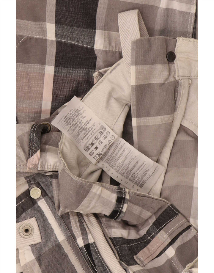 Pantalones cortos tipo cargo con gráficos G-Star para hombre W31 de algodón a cuadros en gris medio