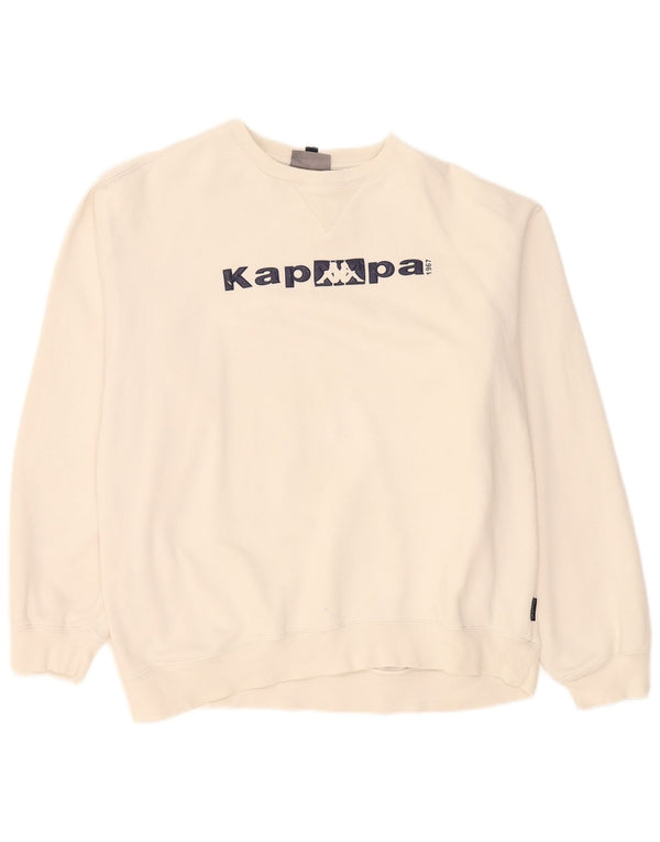 Kappa Hombre Graphic Sudadera Jumper XL Blanco Algodón