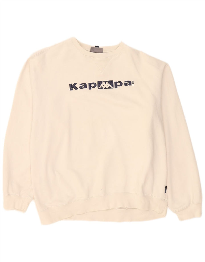Kappa Hombre Graphic Sudadera Jumper XL Blanco Algodón