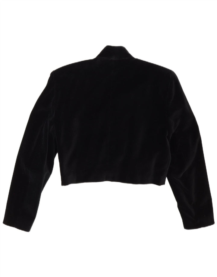 Max Dine Chaqueta Bolero de Terciopelo para Mujer IT 44 Algodón Negro Mediano
