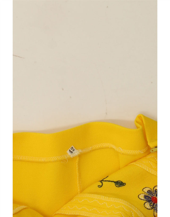 Vestido halter vintage para mujer IT 42 Floral amarillo medio