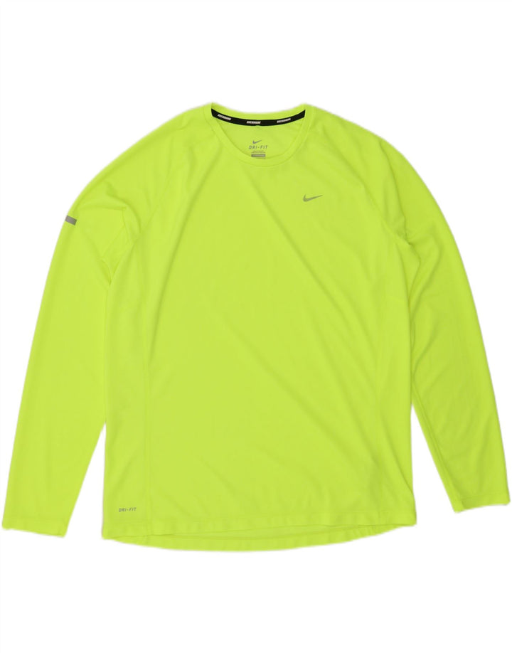 NIKE Hombre Dri Fit Top Manga Larga XL Poliéster Verde