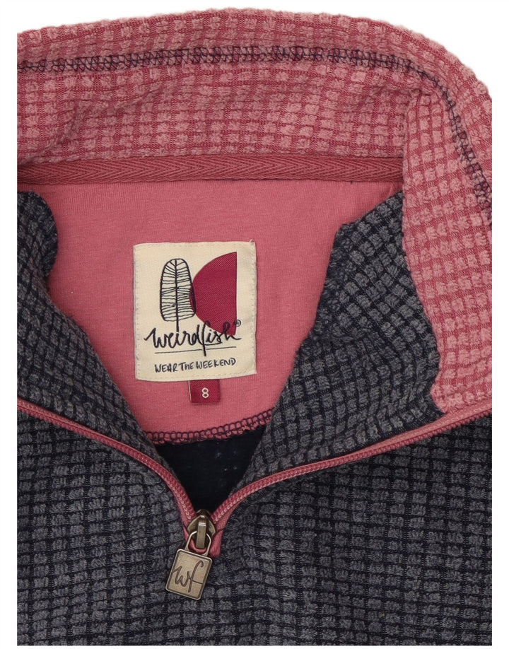 WEIRD FISH Jersey polar con cuello y cremallera para mujer UK 8 Small Poliéster azul marino
