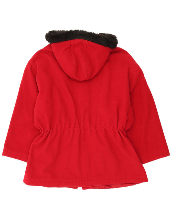 Vintage mujer chaqueta cortavientos con capucha Reino Unido 20 2XL rojo
