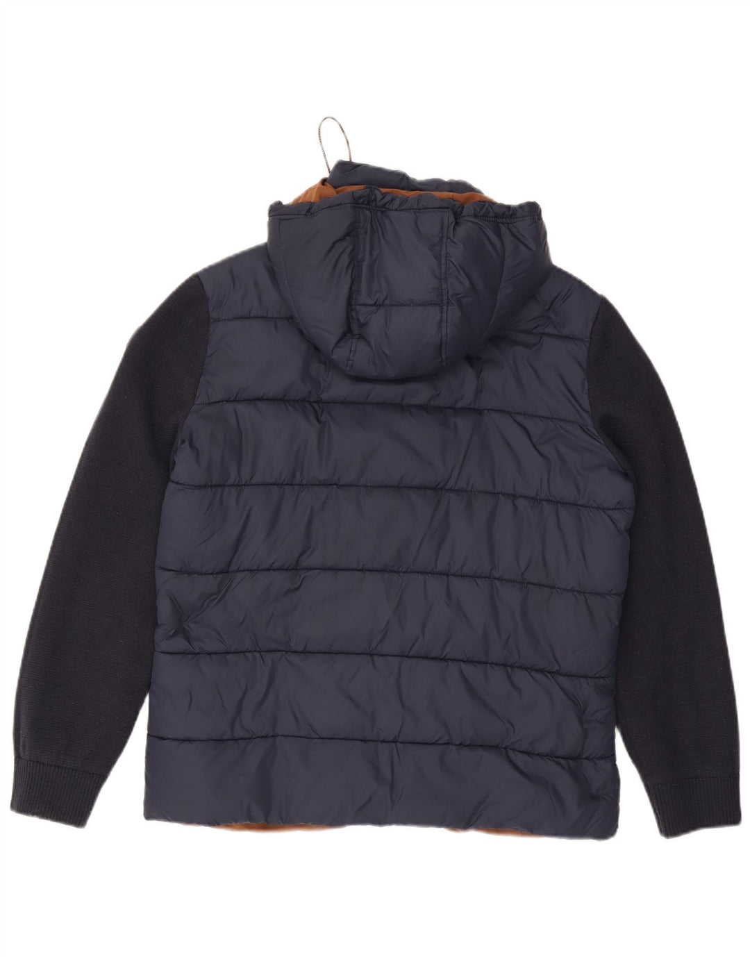 Fynch Hatton Chaqueta acolchada con capucha para hombre UK 38 Medium Azul marino Colorblock
