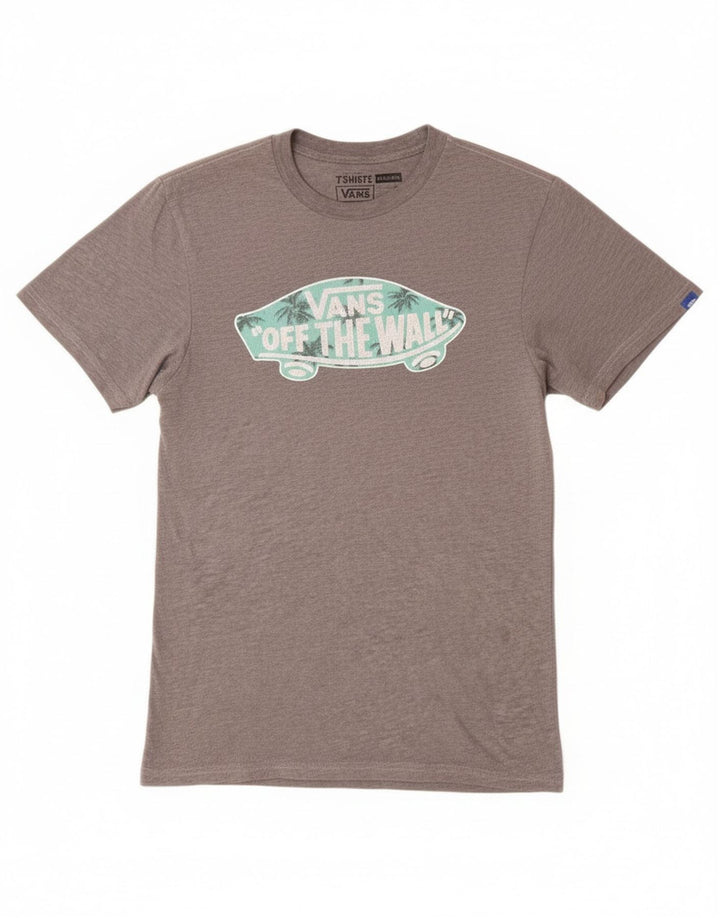 Vans Camiseta con gráfico de ajuste personalizado para hombre, talla pequeña, gris