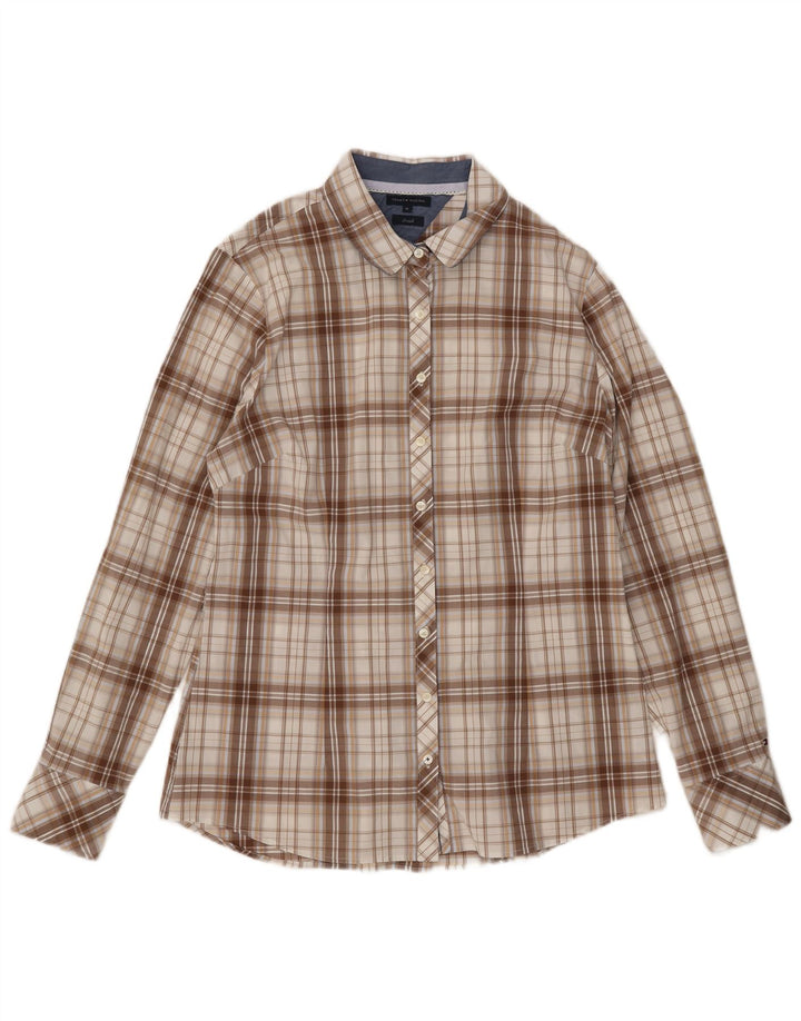 Camisa Tommy Hilfiger para mujer UK 44 Algodón a cuadros beige mediano
