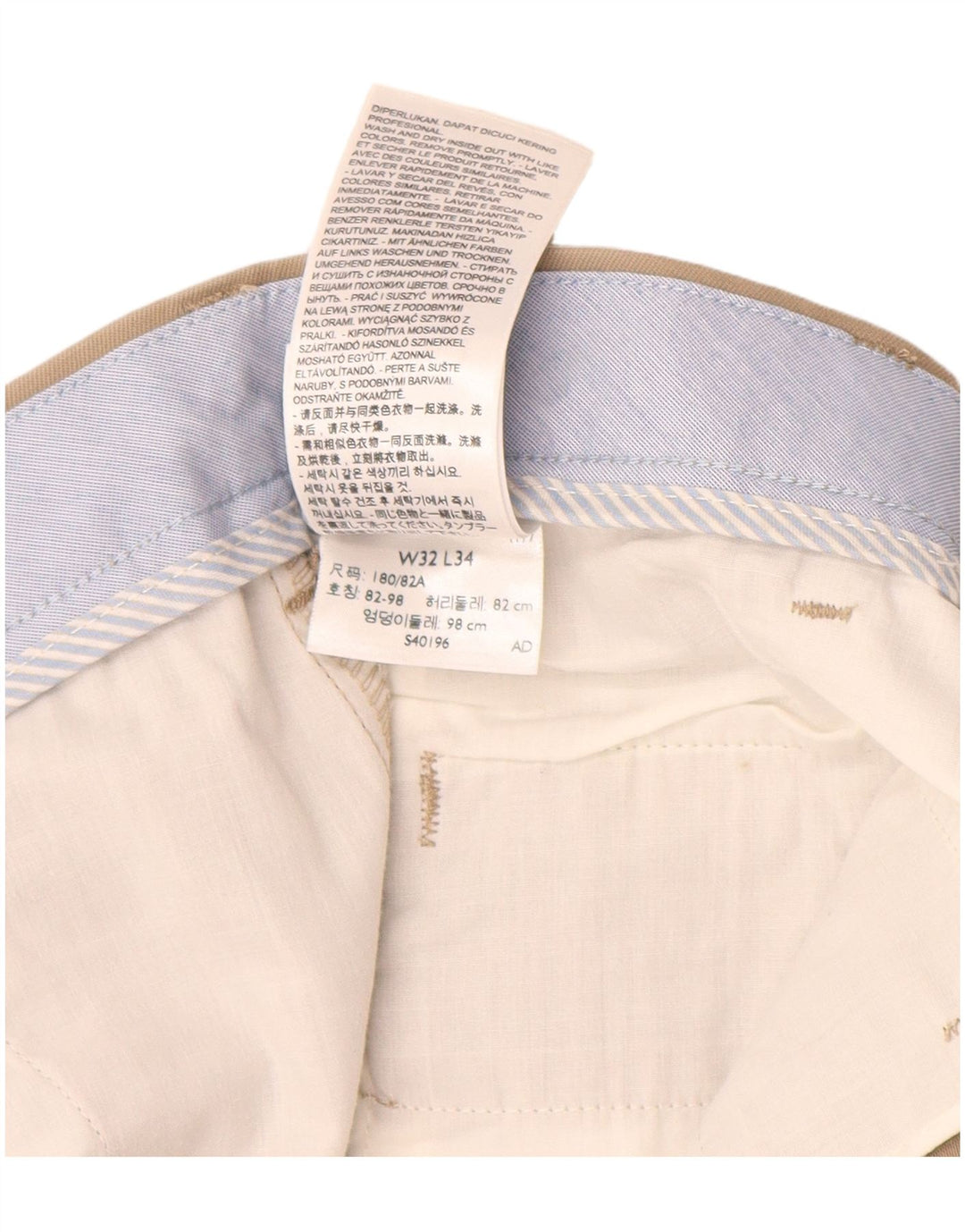 DOCKERS Pantalón chino slim fit para hombre W32 L30 Algodón beige