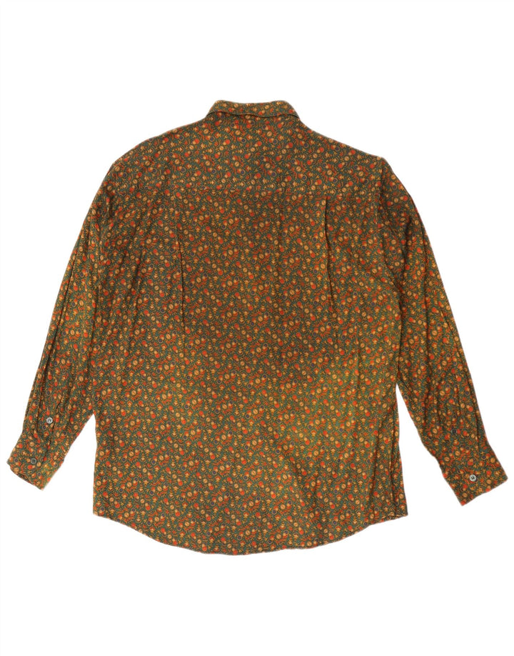 Camisa VINTAGE para hombre Viscosa geométrica caqui grande