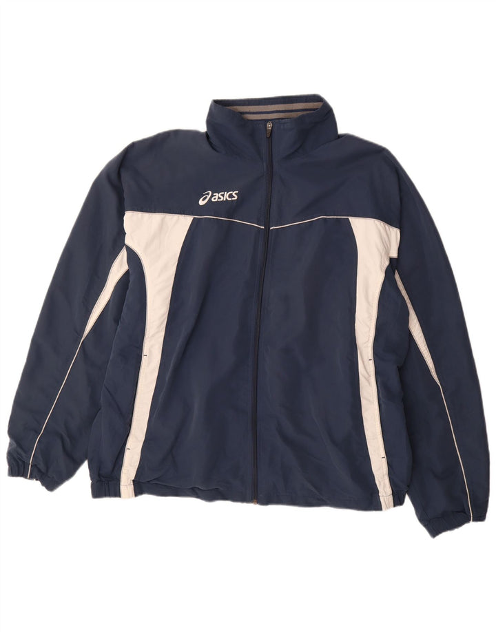 ASICS Hombre Chándal Top Jacket XL Azul Marino Colorblock Poliéster