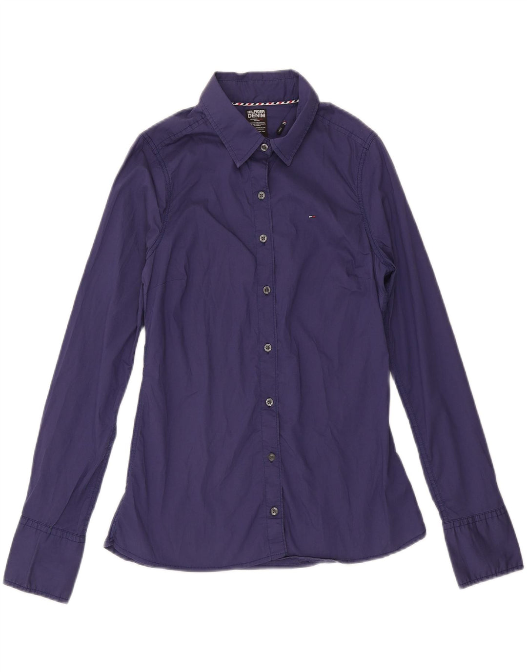 TOMMY HILFIGER Camisa de mujer UK 44 Grande Azul marino Algodón