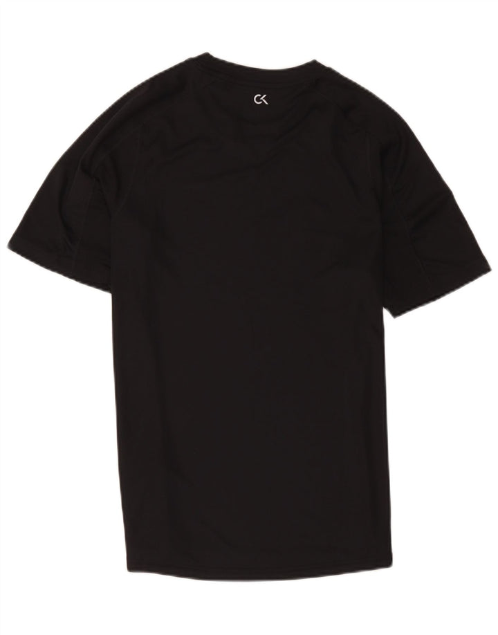 Calvin Klein - Camiseta gráfica para hombre, talla pequeña, poliéster negro