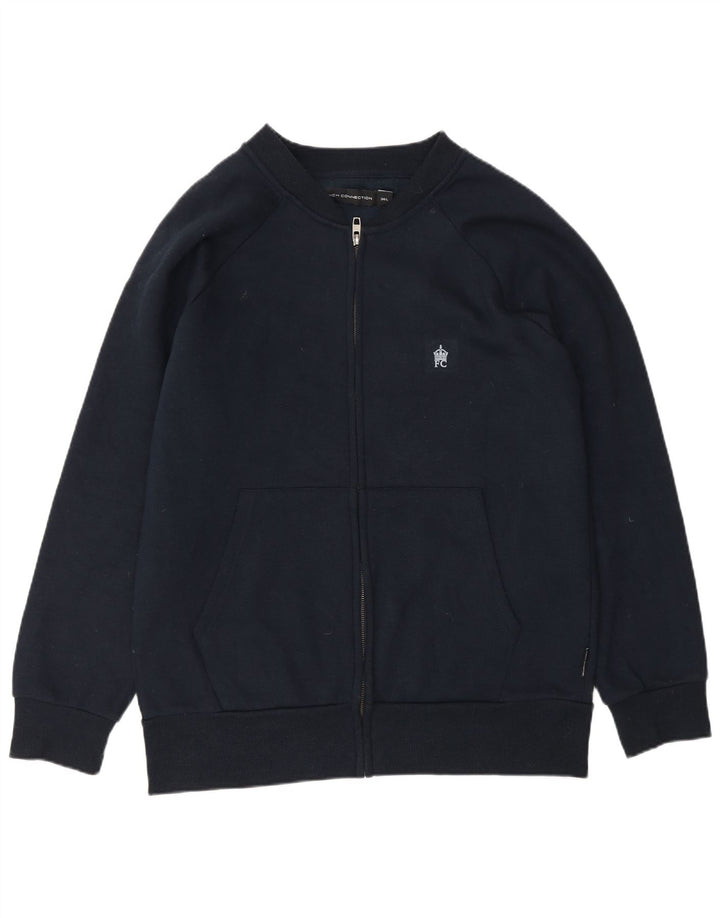 French Connection Chaqueta de chándal para hombre, talla grande, algodón azul marino