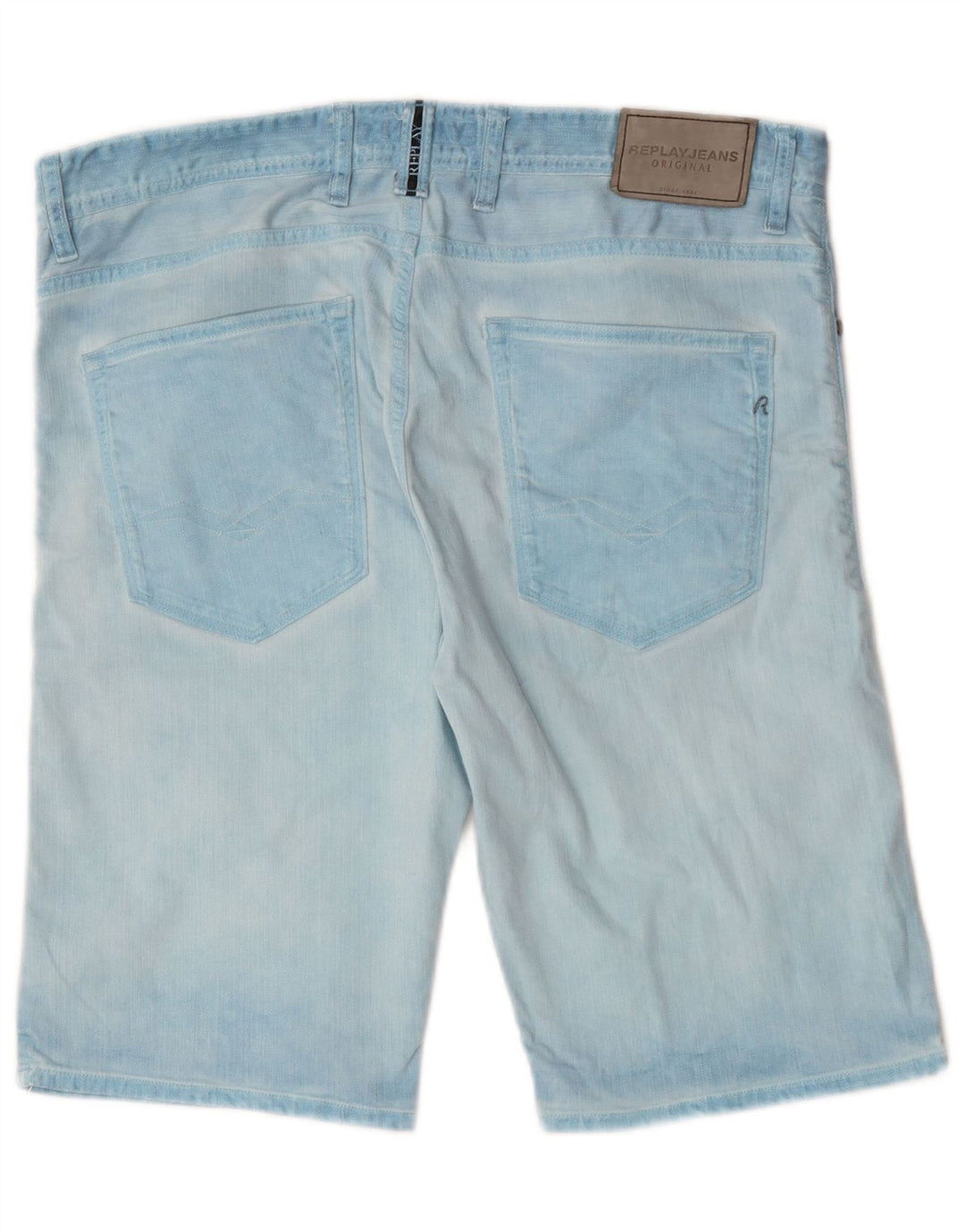 Replay Pantalones cortos de mezclilla para hombre W34 Algodón azul grande