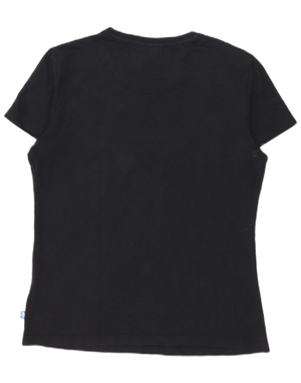 ADIDAS Camiseta gráfica para mujer Top UK 46 Grande Algodón floral negro