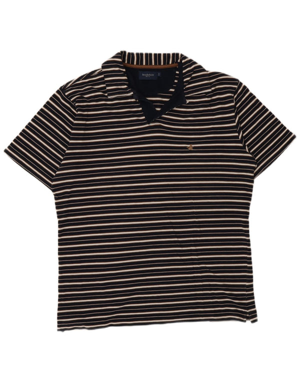 Brooksfield Polo para hombre IT 52 Grande Azul Marino Rayas