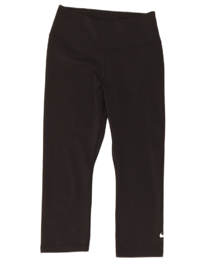 NIKE Leggings capri Dri Fit para mujer UK 6 XS Poliéster negro