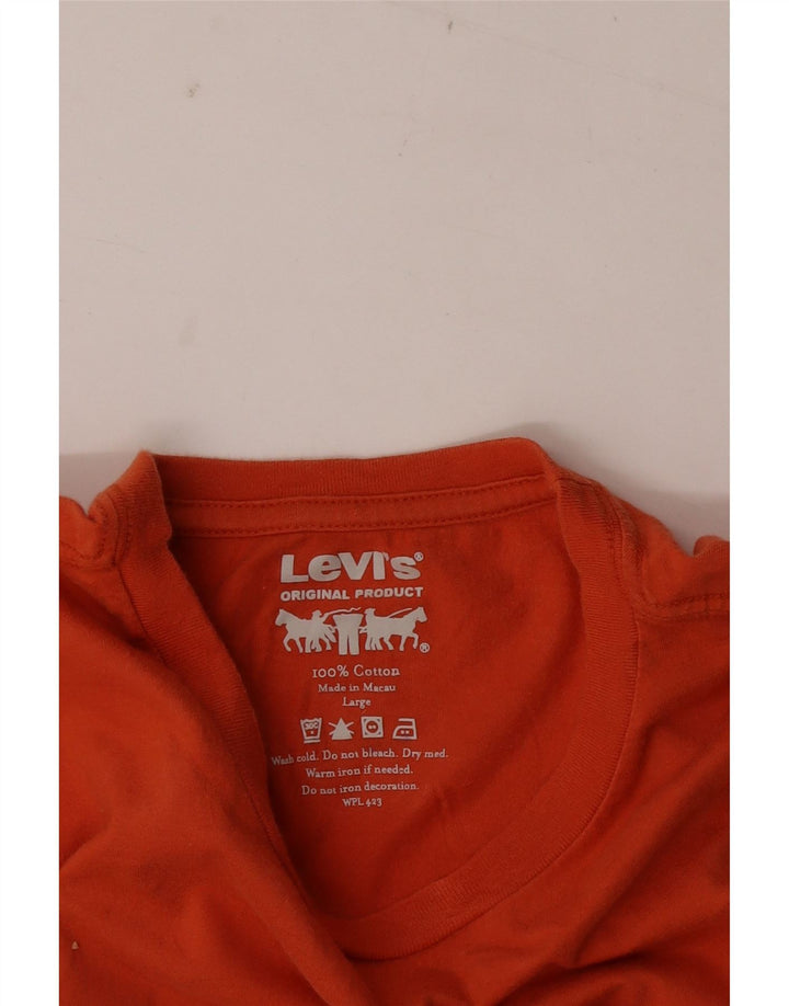 Levi's Camiseta gráfica para hombre Top grande de algodón naranja