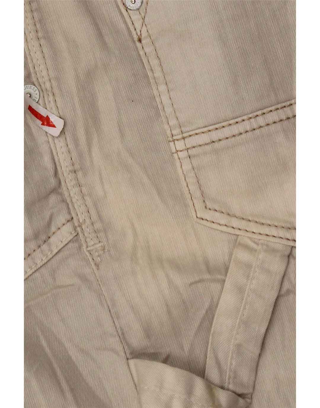 Falda Guess Mujer Denim Cargo W28 Algodón Beige Medio