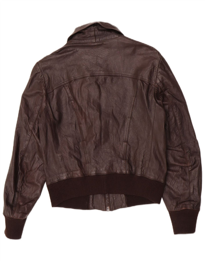 Vintage hombres bombardero chaqueta de cuero IT 48 cuero marrón medio