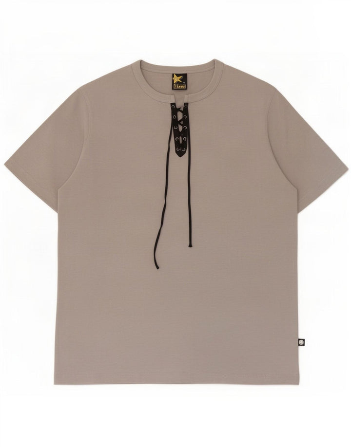 Camiseta vintage para hombre Top poliéster gris medio