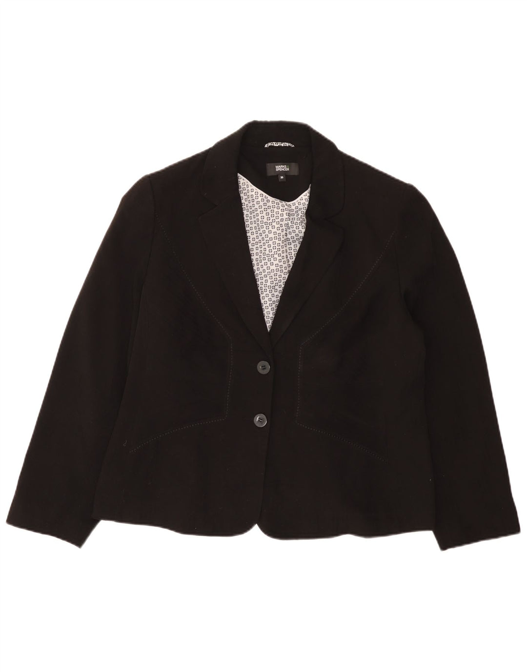 Marks & Spencer Chaqueta tipo blazer de 2 botones para mujer UK 20 2XL Poliéster negro