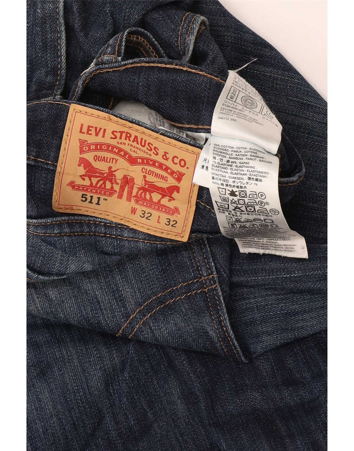 Levi's Hombre 511 Slim Jeans W32 L32 Algodón Azul Marino