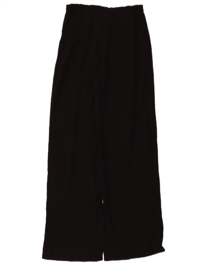 ZARA Mujer Pantalones Anchos De Cintura Alta UK 4 XS W24 L11 Negro