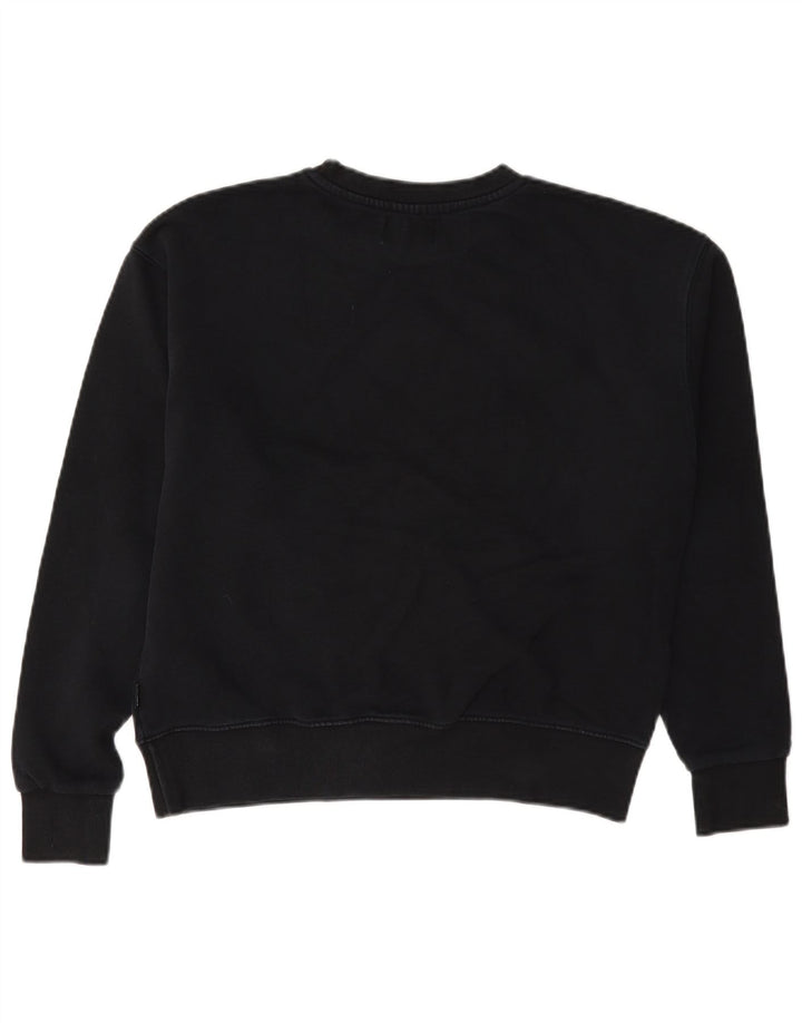 Converse - Sudadera extragrande para mujer, talla 6, XS, algodón negro
