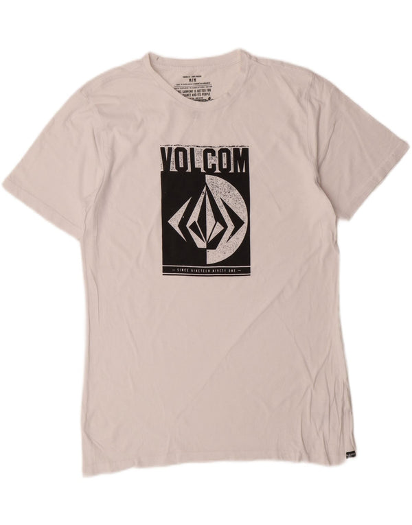 Volcom Camiseta gráfica de corte moderno para hombre Top mediano de algodón blanco