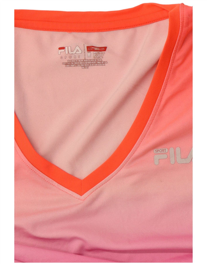 FILA Camiseta para mujer Top UK 12 Medium Pink Colourblock