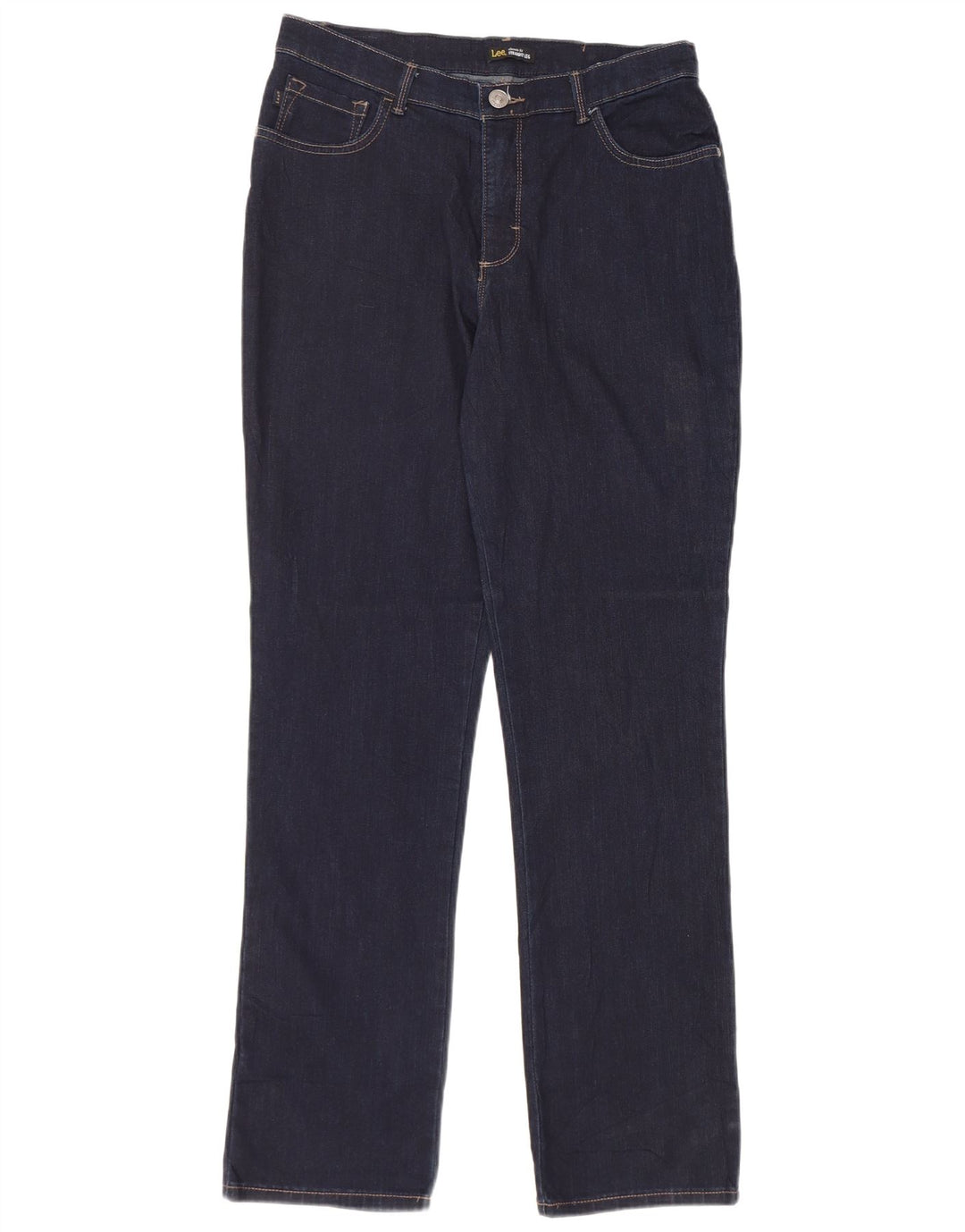 LEE Jeans rectos de cintura alta para mujer US 10 Large W30 L32 Azul marino