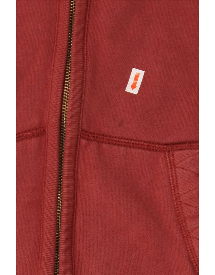 FAT FACE Suéter con capucha y cremallera para hombre pequeño Borgoña