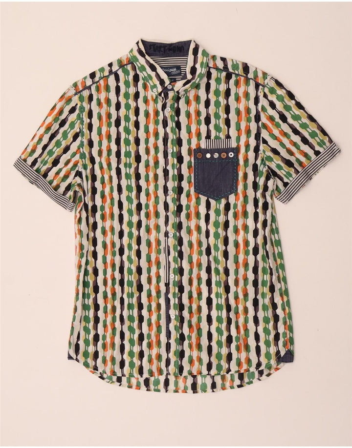 Camisa Desigual Hombre Manga Corta Regular Fit Grande Multicolor Geométrico