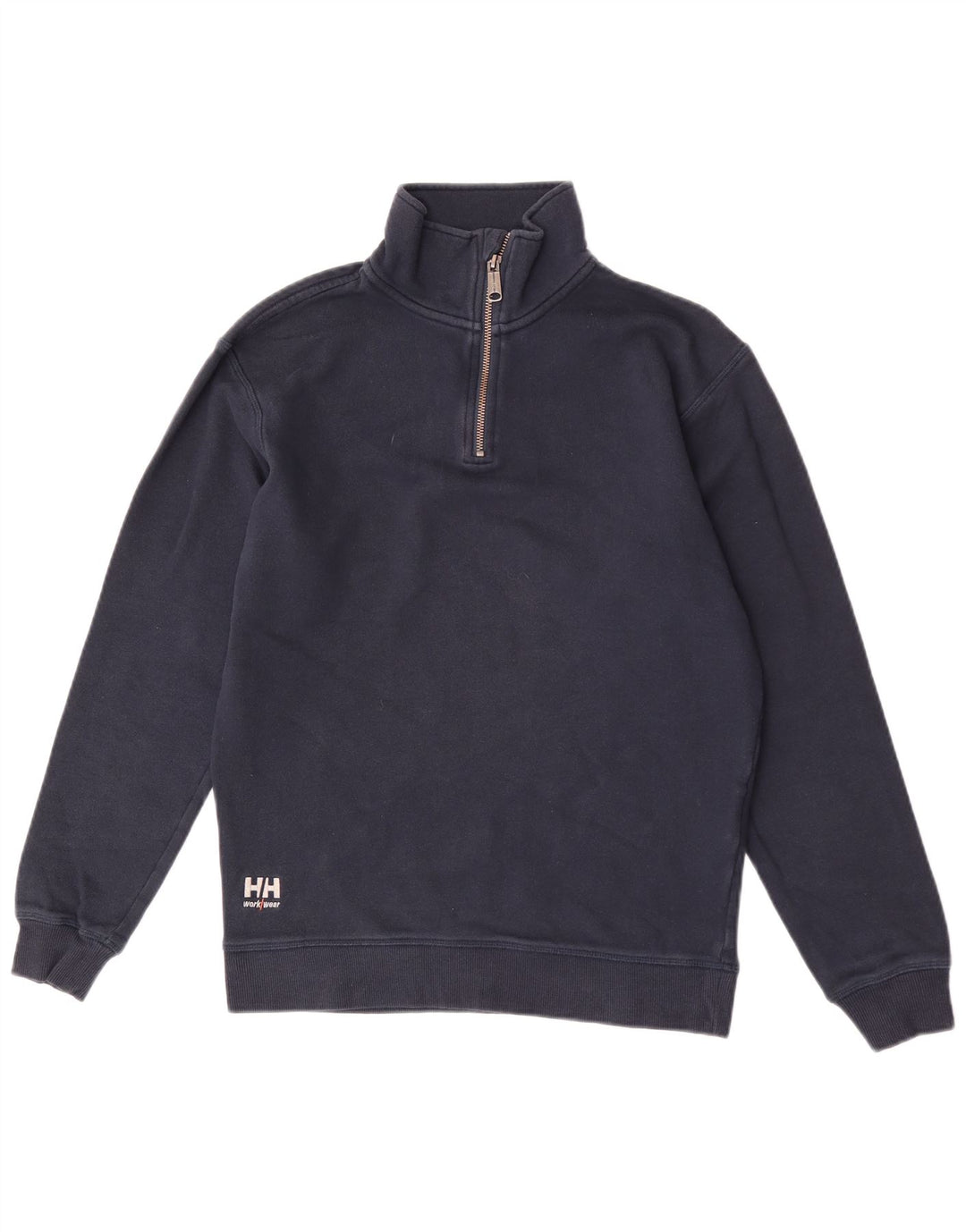 Helly Hansen Mens Zip Neck Sudadera Jumper Medium Azul Marino Algodón