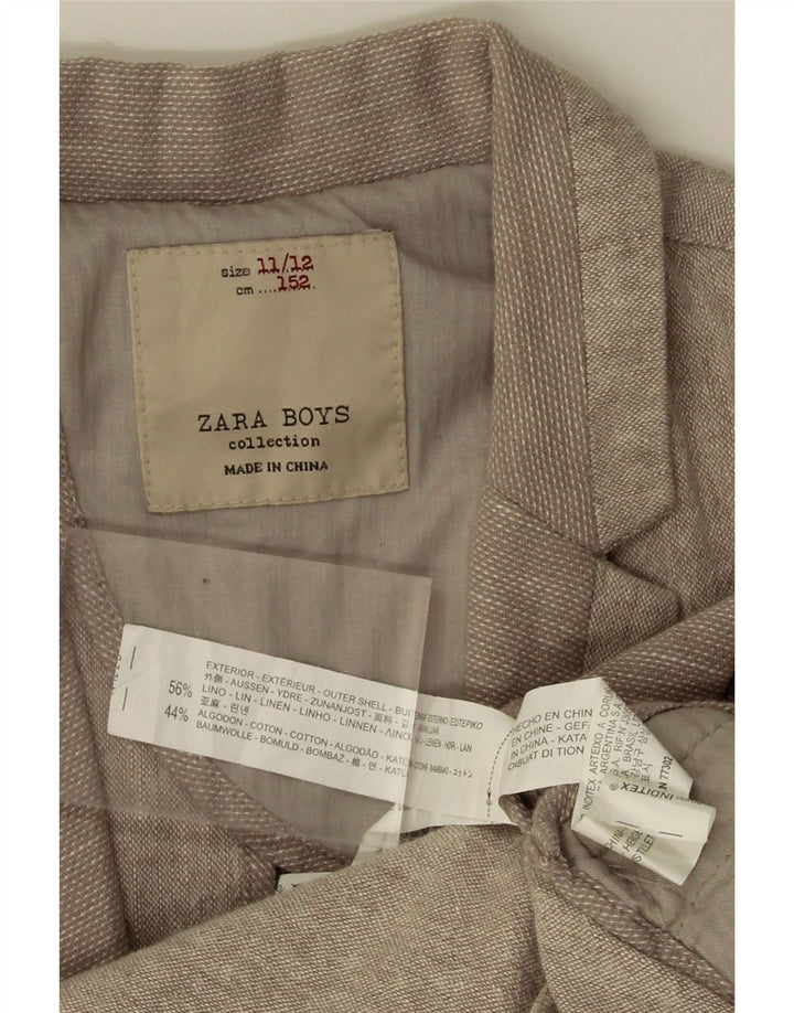 Zara Chaqueta Blazer 2 Botones Niño 11-12 Años Lino Beige