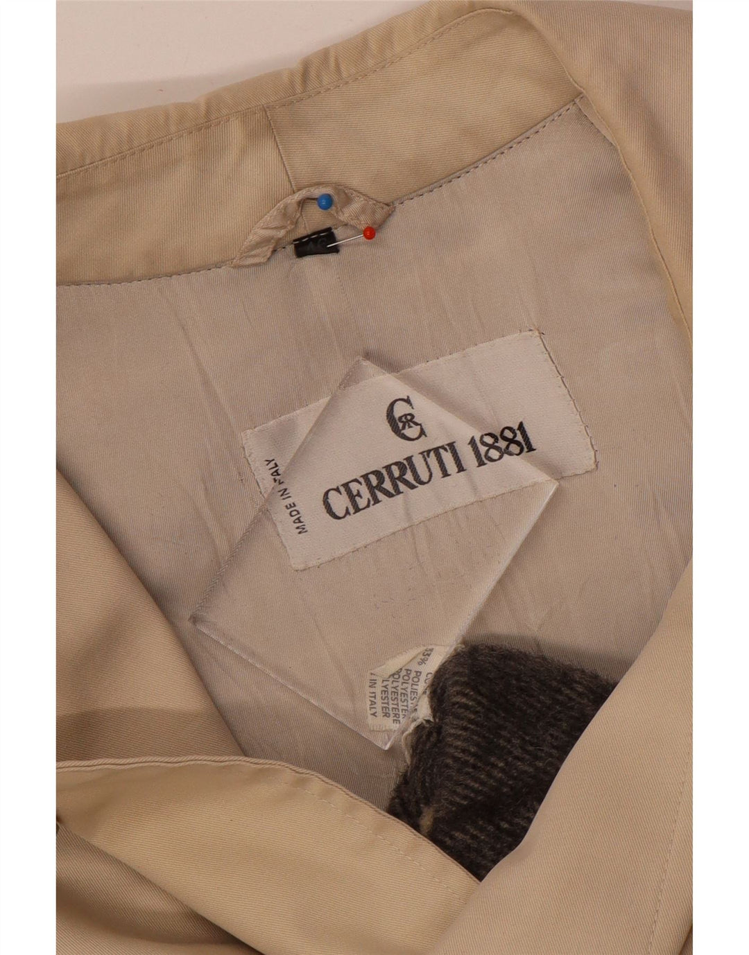 Cerruti 1881 Abrigo para hombre IT 46 Small Beige Algodón