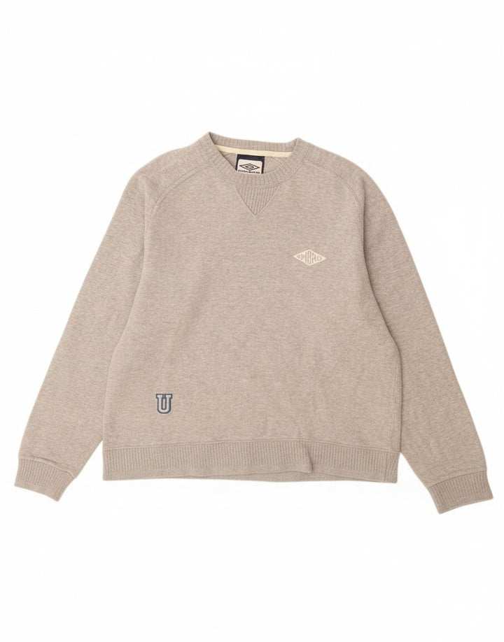 Umbro Sudadera para hombre Jumper UK 35/37 Small Gris Algodón