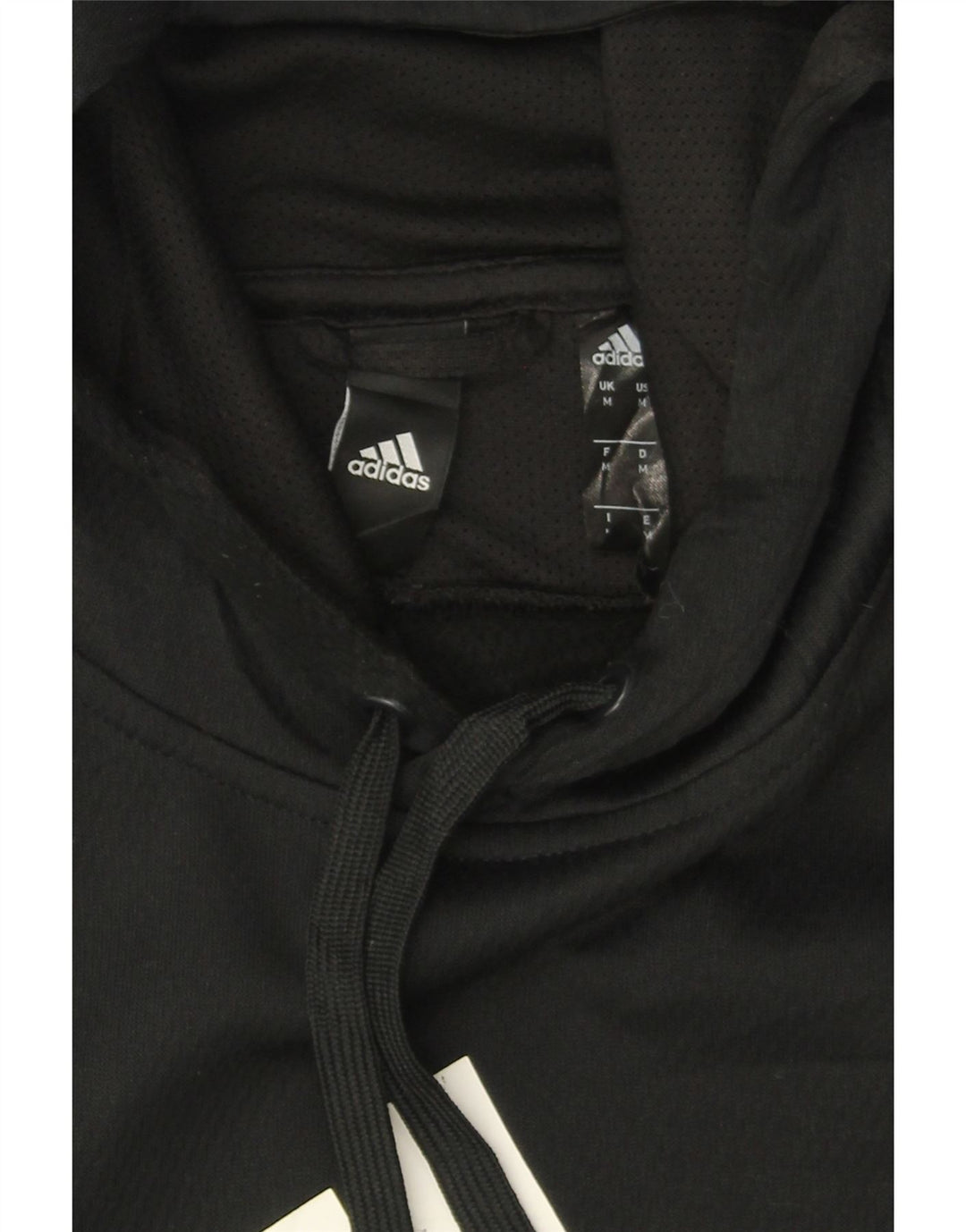 ADIDAS Mens Climalite Graphic Hoodie Jumper Medium Black Polyester Vintage Adidas and Second-Hand Adidas from Messina Hembry 