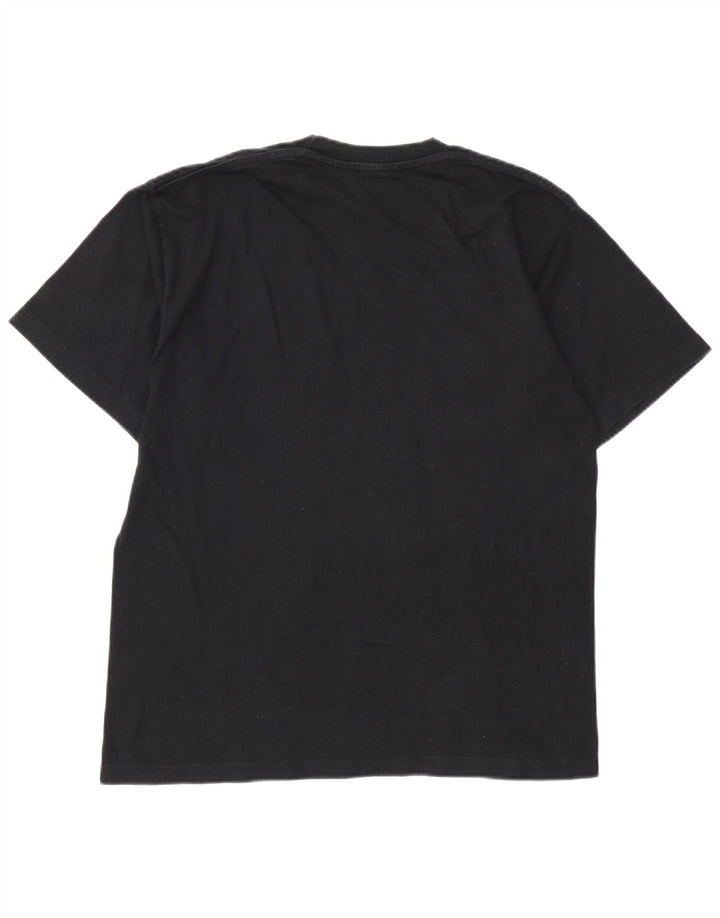 CHAMPION Camiseta gráfica para hombre Top mediano de algodón negro