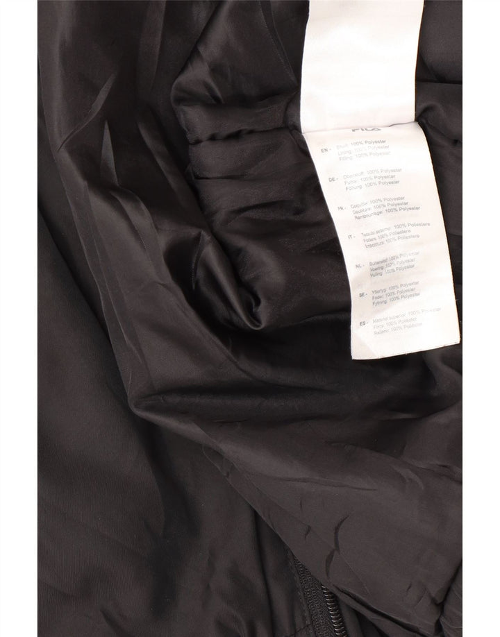 Fila Chaqueta bomber con capucha para hombre UK 38 Mediana Poliéster color block negro