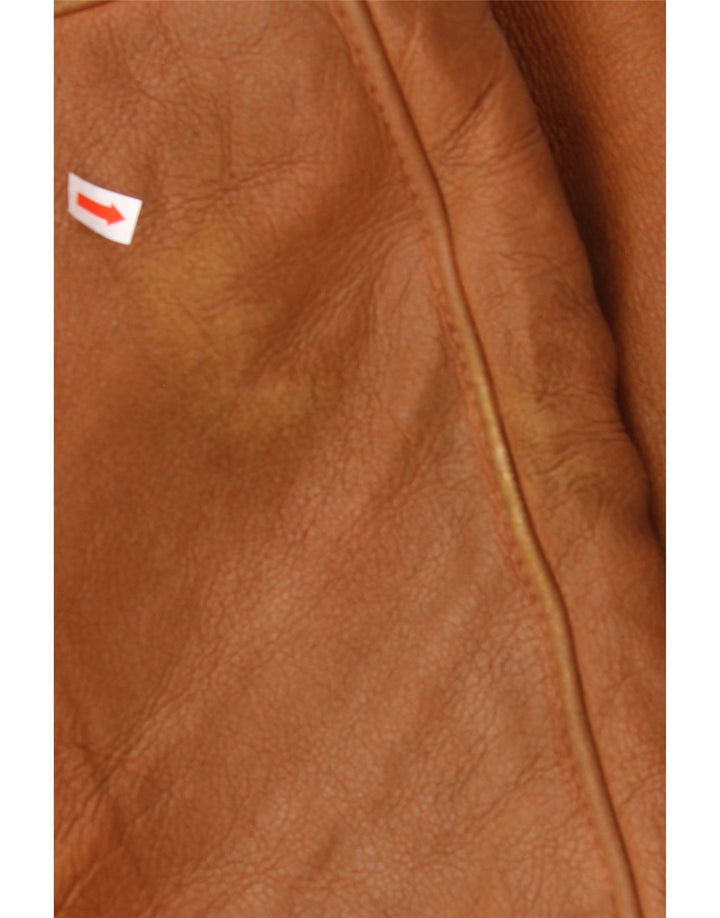 MABRUN Chaqueta de piel de oveja para hombre UK 36 Small Brown Leather